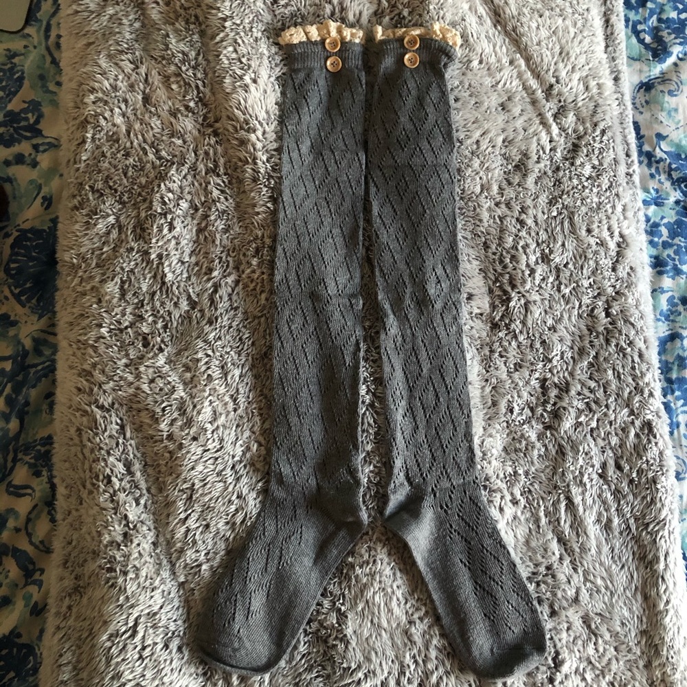 Gray Knee High Socks
